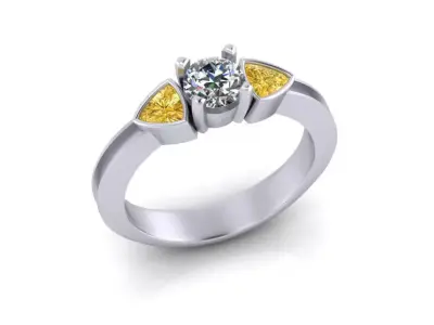 free jewelry ring triangle and round gemstone neckles  Free 3D print model