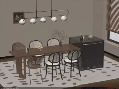Retro Light Luxury Home Furnishings 3D model
