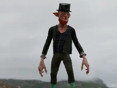 Scary Leprechaun Low-poly 3D model