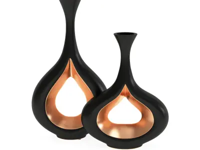 Black and Gold Decorative Vase  3D model