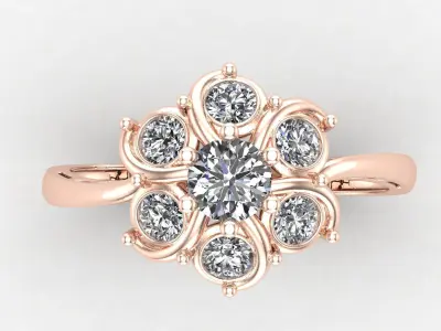 One of glory diamod ring 3D print model
