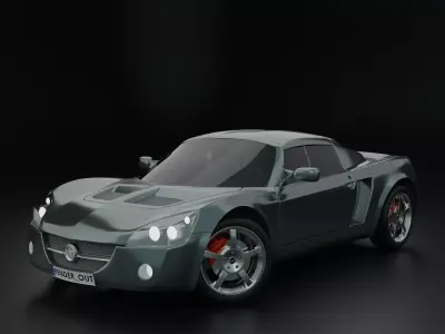 Opel speedster hight resolution low-poly model Low-poly 3D model