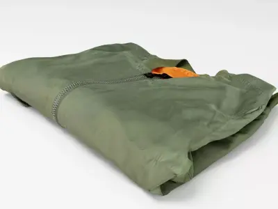 Green bomber jacket casual generic folded urban military  3D model