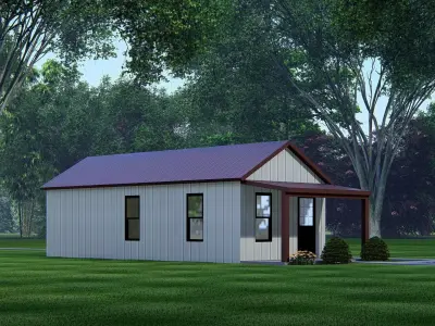 Rustic Barndominium Exterior  Farmhouse Inspired Home 3D 3D model