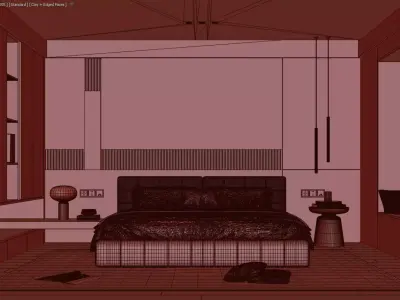 Modern Luxury Bedroom 3D Model 3D model