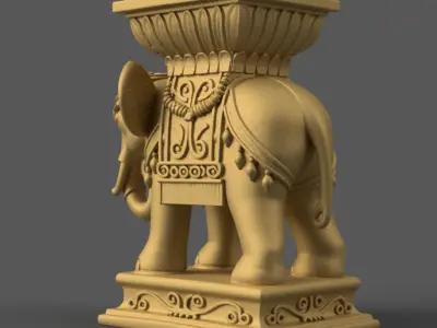 Elephant Table Pot planter candy container urn candle holder 3D print model