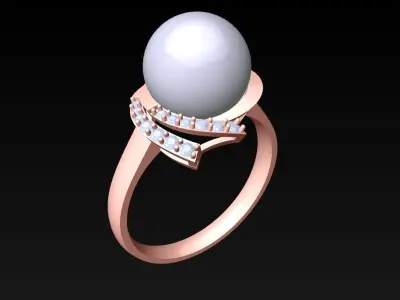 Pearl Ring - Womens Rings  - N719826 3D print model