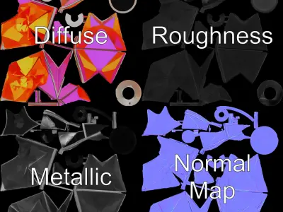 Abstract Geometric Sculpture Model Pack Low-poly 3D model