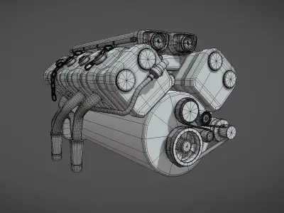 Engine Mad Max Low-poly 3D model
