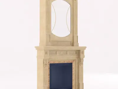 classical marble fireplace 5 3D model