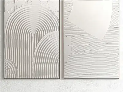 Plaster Two Photo Frame 62 Low-poly 3D model