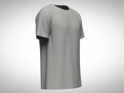 Premium Round Neck Tee Design CLO File 3D model