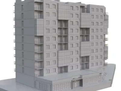 Multi-storey residential building 3D model