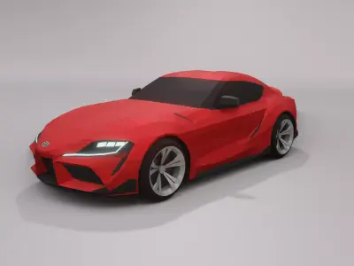 Toyota Supra lowpoly 3D model Low-poly 3D model