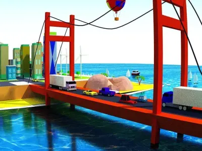 low poly The diverse city  Free low-poly 3D model