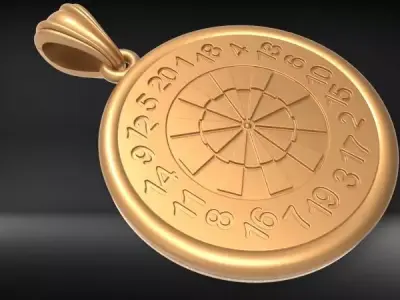 Dart Board Pendant Necklace Charm Bracelet Jewelry 3D print model