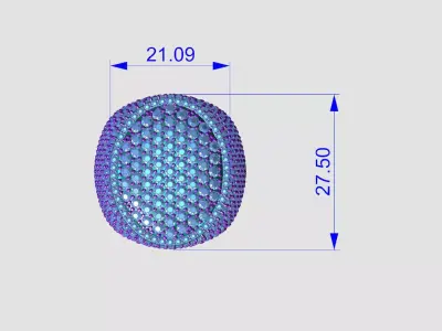 N R07  Luxury Elegance Dome Diamond Ring  3D print model