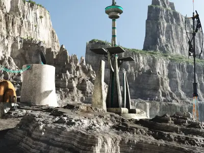 Sci Fi Buildings  Low-poly 3D model