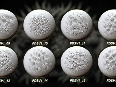 50 Reptile Creature and Dragon skin Vol 1 Alpha and Brush 3D model