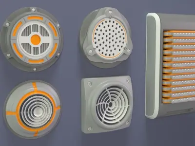  Industrial Kitbash-6 - 35 pieces 3D model