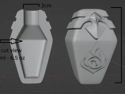 Potion Bottle Genshin Impact 6 and half oz 200ml Print Ready 3D print model
