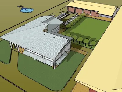 Office and workshop in Factory 3D model