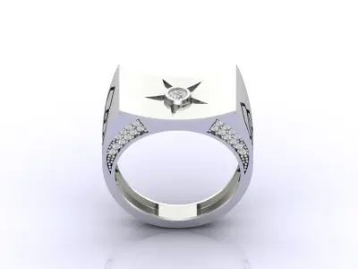 Print Ready STL 3DM  Gents Rings Diamond Men Ring  3D print model 213