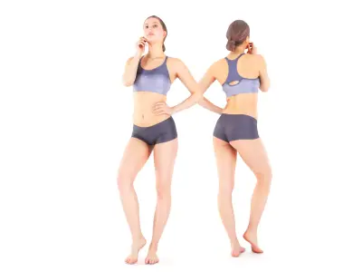 Scan sporty female 19 Low-poly 3D model