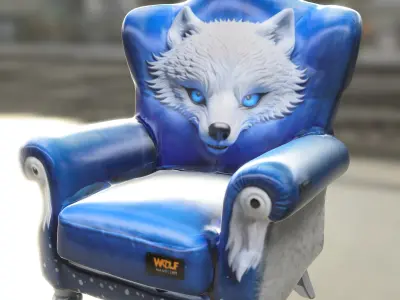 Wolf Throne Chair 3D model