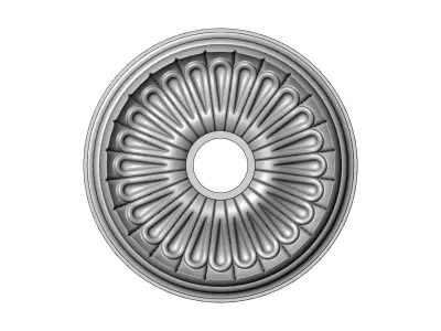 Carved leaf pattern classic 450mm medallion rosette relief 3D print model