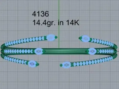 Marquise Diamond Bangle Bracelet 4136 3D print model