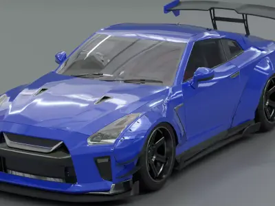 Nissan GT-R R35 Widebody Low-poly 3D model