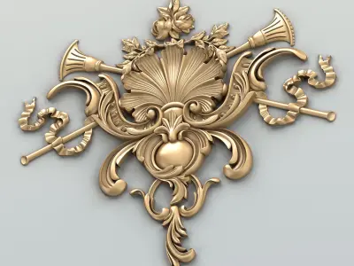 Carved decor central 035 3D model