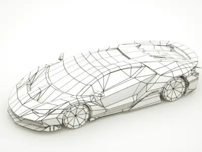 Generic Supercar v16 Low-poly 3D model