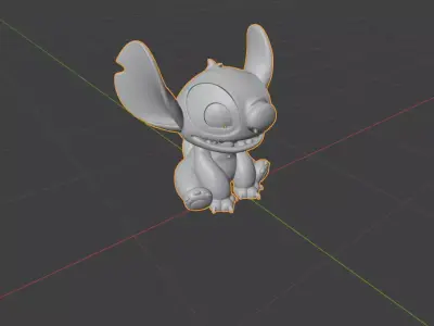 Stitch sitting 3D print model