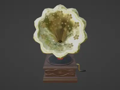 Vintage Gramophone Low-poly 3D model