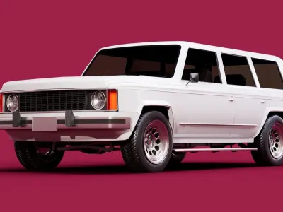 Generic 80s SUV Low-poly 3D model