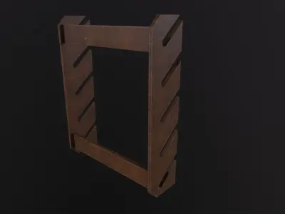 Wooden Weapon Rack 3D Model Low-poly 3D model