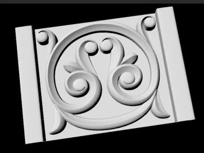 Central decor ornament for furniture 3D model 48