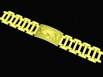 Luxury Engraved Chain Bracelet 3D Model for Men  4119 3D print model