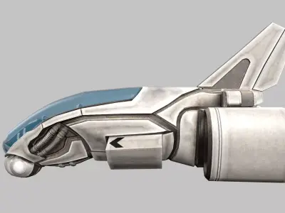 Spaceship futuristic spacecraft Low-poly 3D model