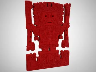 Viracocha aztec statue in turquoise 3D print model