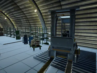 Military Hall  Low-poly 3D model