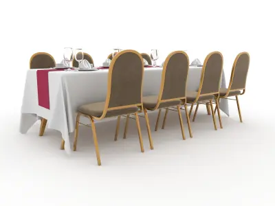 Banquet Table and Chair 88 3D model