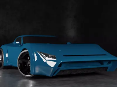 Blue sport car concept model 3D model