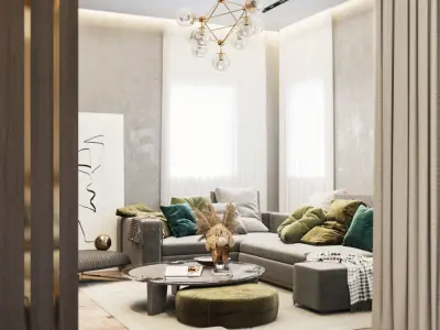 Master Bedroom with Living Room 3D model