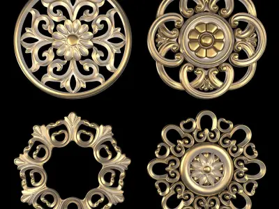 Decorative Wall Rosettes 08 3D model