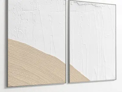 Plaster Two Photo Frame 178 Low-poly 3D model