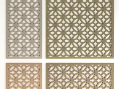 Arabic Islamic pattern decorative gold plaster 3D model