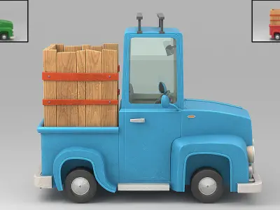 Cartoon car Low-poly 3D model 3